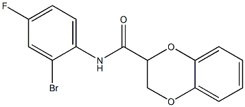 N-(2-bromo-4-fluorophenyl)-2,3-dihydro-1,4-benzodioxine-2-carboxamide 结构式