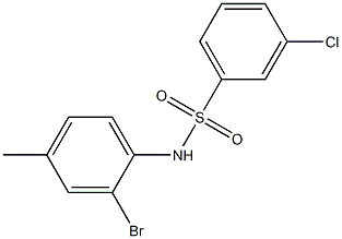 N-(2-bromo-4-methylphenyl)-3-chlorobenzene-1-sulfonamide 结构式