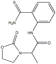 N-(2-carbamothioylphenyl)-2-(2-oxo-1,3-oxazolidin-3-yl)propanamide 结构式
