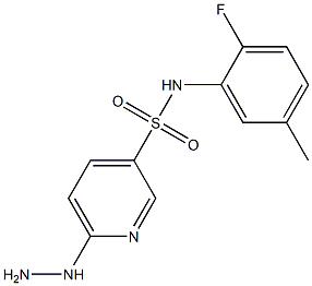 N-(2-fluoro-5-methylphenyl)-6-hydrazinylpyridine-3-sulfonamide 结构式