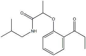 N-(2-methylpropyl)-2-(2-propanoylphenoxy)propanamide 结构式