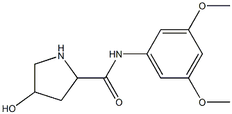 N-(3,5-dimethoxyphenyl)-4-hydroxypyrrolidine-2-carboxamide 结构式