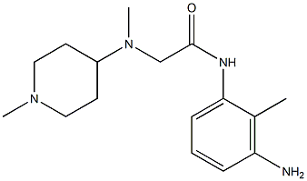 N-(3-amino-2-methylphenyl)-2-[methyl(1-methylpiperidin-4-yl)amino]acetamide 结构式