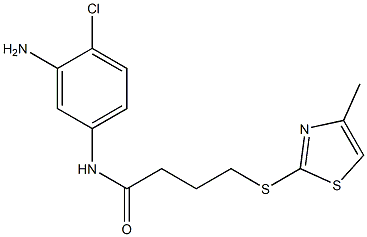 N-(3-amino-4-chlorophenyl)-4-[(4-methyl-1,3-thiazol-2-yl)sulfanyl]butanamide 结构式
