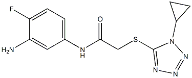 N-(3-amino-4-fluorophenyl)-2-[(1-cyclopropyl-1H-1,2,3,4-tetrazol-5-yl)sulfanyl]acetamide 结构式
