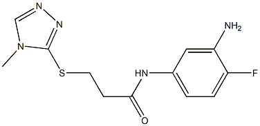 N-(3-amino-4-fluorophenyl)-3-[(4-methyl-4H-1,2,4-triazol-3-yl)sulfanyl]propanamide 结构式