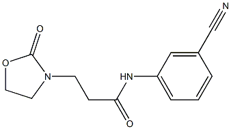 N-(3-cyanophenyl)-3-(2-oxo-1,3-oxazolidin-3-yl)propanamide 结构式