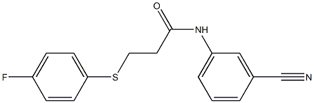 N-(3-cyanophenyl)-3-[(4-fluorophenyl)sulfanyl]propanamide 结构式