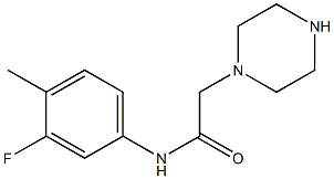 N-(3-fluoro-4-methylphenyl)-2-(piperazin-1-yl)acetamide 结构式