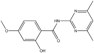 N-(4,6-dimethylpyrimidin-2-yl)-2-hydroxy-4-methoxybenzamide 结构式