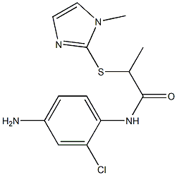 N-(4-amino-2-chlorophenyl)-2-[(1-methyl-1H-imidazol-2-yl)sulfanyl]propanamide 结构式