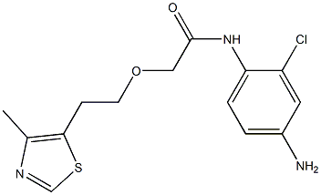 N-(4-amino-2-chlorophenyl)-2-[2-(4-methyl-1,3-thiazol-5-yl)ethoxy]acetamide 结构式