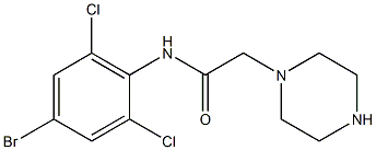 N-(4-bromo-2,6-dichlorophenyl)-2-(piperazin-1-yl)acetamide 结构式