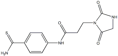 N-(4-carbamothioylphenyl)-3-(2,5-dioxoimidazolidin-1-yl)propanamide 结构式