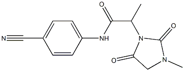 N-(4-cyanophenyl)-2-(3-methyl-2,5-dioxoimidazolidin-1-yl)propanamide 结构式