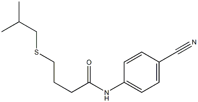 N-(4-cyanophenyl)-4-[(2-methylpropyl)sulfanyl]butanamide 结构式