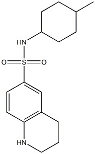 N-(4-methylcyclohexyl)-1,2,3,4-tetrahydroquinoline-6-sulfonamide 结构式