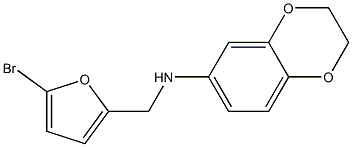 N-[(5-bromofuran-2-yl)methyl]-2,3-dihydro-1,4-benzodioxin-6-amine 结构式