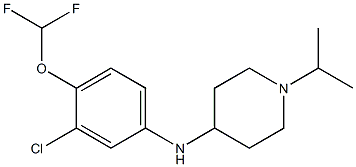 N-[3-chloro-4-(difluoromethoxy)phenyl]-1-(propan-2-yl)piperidin-4-amine 结构式