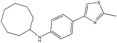 N-[4-(2-methyl-1,3-thiazol-4-yl)phenyl]cyclooctanamine 结构式