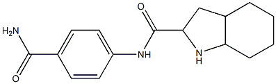 N-[4-(aminocarbonyl)phenyl]octahydro-1H-indole-2-carboxamide 结构式