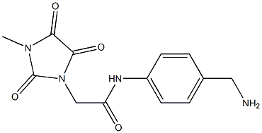 N-[4-(aminomethyl)phenyl]-2-(3-methyl-2,4,5-trioxoimidazolidin-1-yl)acetamide 结构式