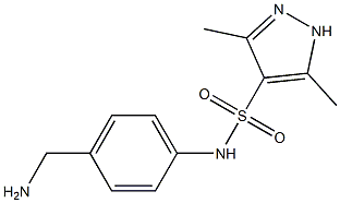 N-[4-(aminomethyl)phenyl]-3,5-dimethyl-1H-pyrazole-4-sulfonamide 结构式