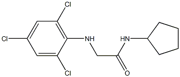 N-cyclopentyl-2-[(2,4,6-trichlorophenyl)amino]acetamide 结构式