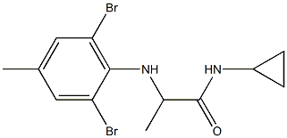 N-cyclopropyl-2-[(2,6-dibromo-4-methylphenyl)amino]propanamide 结构式