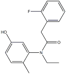 N-ethyl-2-(2-fluorophenyl)-N-(5-hydroxy-2-methylphenyl)acetamide 结构式