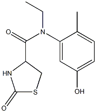 N-ethyl-N-(5-hydroxy-2-methylphenyl)-2-oxo-1,3-thiazolidine-4-carboxamide 结构式