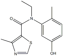 N-ethyl-N-(5-hydroxy-2-methylphenyl)-4-methyl-1,3-thiazole-5-carboxamide 结构式