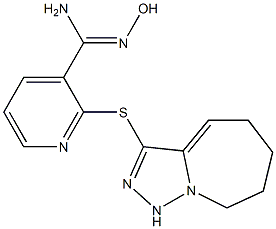N'-hydroxy-2-{5H,6H,7H,8H,9H-[1,2,4]triazolo[3,4-a]azepin-3-ylsulfanyl}pyridine-3-carboximidamide 结构式