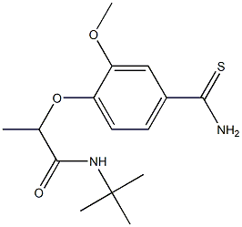 N-tert-butyl-2-(4-carbamothioyl-2-methoxyphenoxy)propanamide 结构式