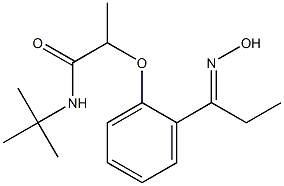 N-tert-butyl-2-{2-[1-(hydroxyimino)propyl]phenoxy}propanamide 结构式