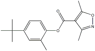 4-Isoxazolecarboxylic  acid,  3,5-dimethyl-,  4-(1,1-dimethylethyl)-2-methylphenyl  ester 结构式