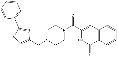 1(2H)-Isoquinolinone,  3-[[4-[(2-phenyl-4-thiazolyl)methyl]-1-piperazinyl]carbonyl]- 结构式