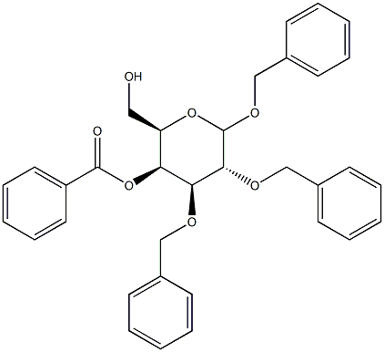 Benzyl 2,3-Di-O-benzyl-4-O-benzoyl--D-galactopyranoside 结构式
