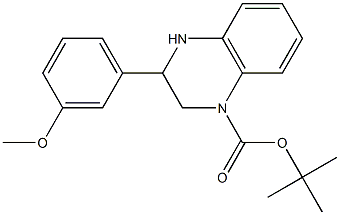 3-(3-Methoxy-phenyl)-3,4-dihydro-2H-quinoxaline-1-carboxylic acid tert-butyl ester 结构式