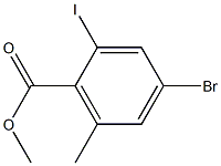 4-Bromo-2-iodo-6-methyl-benzoic  acid  methyl  ester 结构式