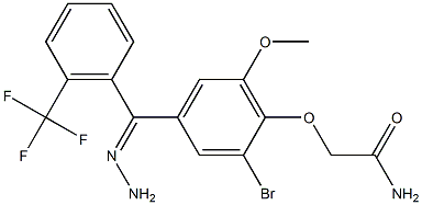 2-(2-bromo-6-methoxy-4-{2-[3-(trifluoromethyl)phenyl]carbohydrazonoyl}phenoxy)acetamide 结构式