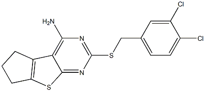 2-[(3,4-dichlorobenzyl)sulfanyl]-6,7-dihydro-5H-cyclopenta[4,5]thieno[2,3-d]pyrimidin-4-amine 结构式