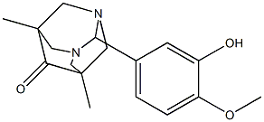 2-(3-hydroxy-4-methoxyphenyl)-5,7-dimethyl-1,3-diazatricyclo[3.3.1.1~3,7~]decan-6-one 结构式