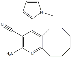 2-amino-4-(1-methyl-1H-pyrrol-2-yl)-5,6,7,8,9,10-hexahydrocycloocta[b]pyridine-3-carbonitrile 结构式