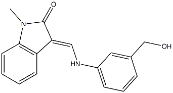 3-{[3-(hydroxymethyl)anilino]methylene}-1-methyl-1,3-dihydro-2H-indol-2-one 结构式