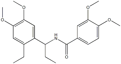 N-[1-(2-ethyl-4,5-dimethoxyphenyl)propyl]-3,4-dimethoxybenzamide 结构式