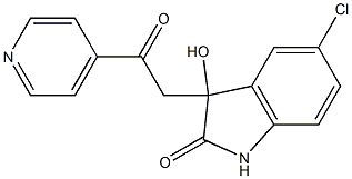 5-chloro-3-hydroxy-3-[2-oxo-2-(4-pyridinyl)ethyl]-1,3-dihydro-2H-indol-2-one 结构式