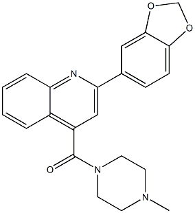 2-(1,3-benzodioxol-5-yl)-4-[(4-methyl-1-piperazinyl)carbonyl]quinoline 结构式