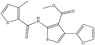 methyl 4-(2-furyl)-2-{[(3-methyl-2-thienyl)carbonyl]amino}-3-thiophenecarboxylate 结构式