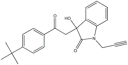 3-[2-(4-tert-butylphenyl)-2-oxoethyl]-3-hydroxy-1-(2-propynyl)-1,3-dihydro-2H-indol-2-one 结构式